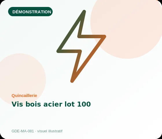 [Démo] Vis bois acier lot 100